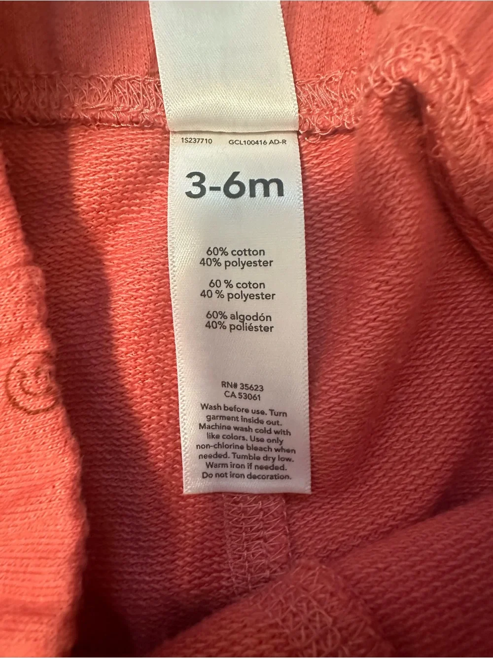 Carter’s Baby 3-6M Coral Pink Smiley Face Print Pants NWOT